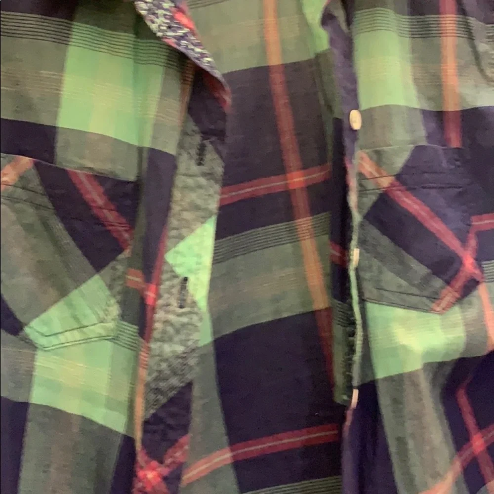 Arizona‎ Flannel Green Blue Plaid Junior Small